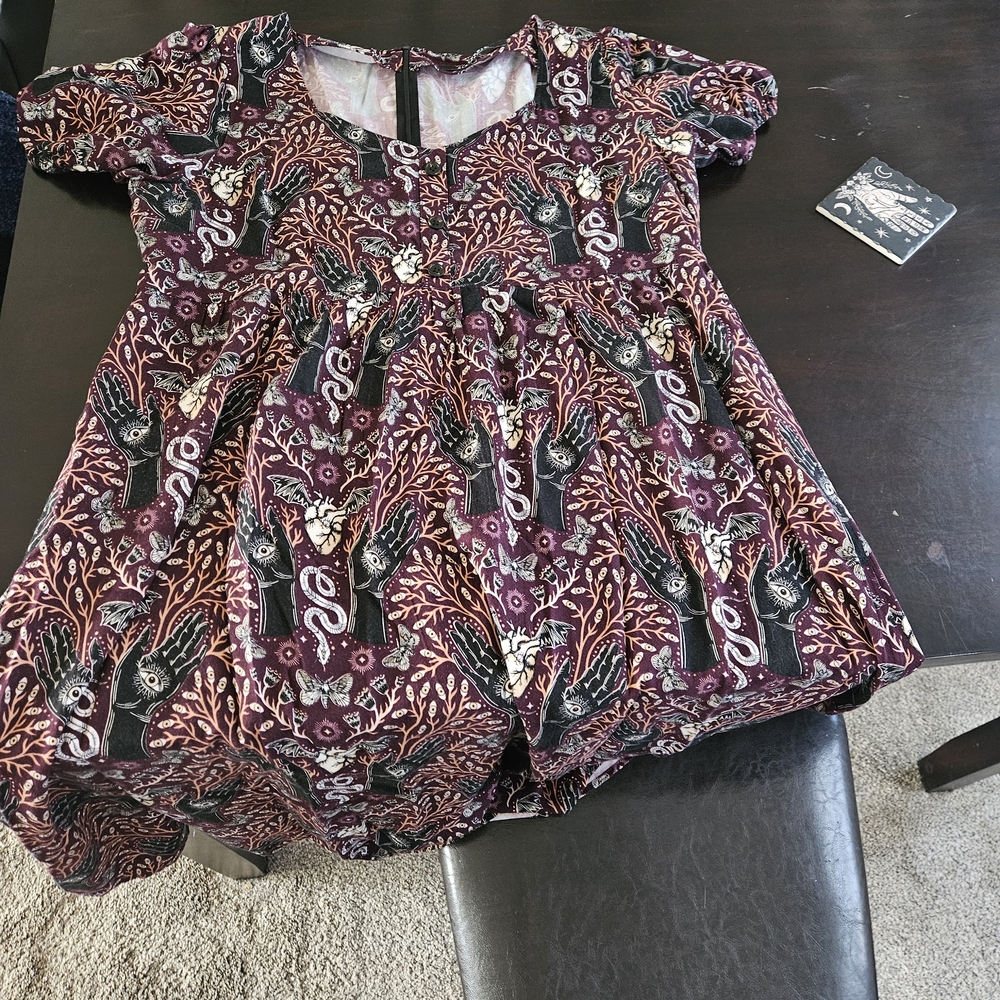 Disturbia Black and Purple Midi Dress